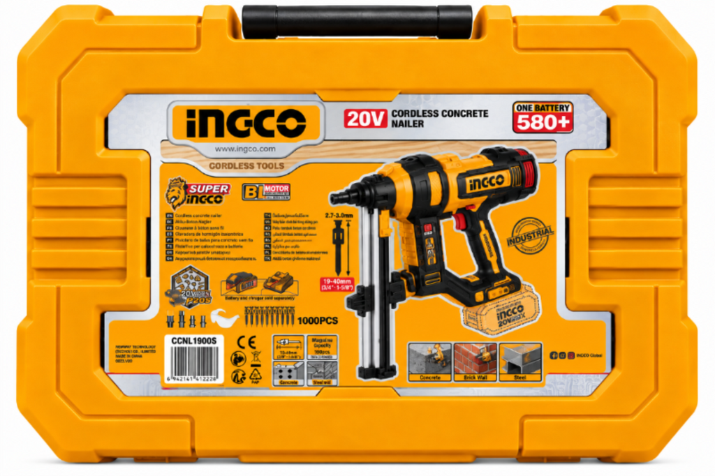 INGCO 20V Cordless Concrete Nailer